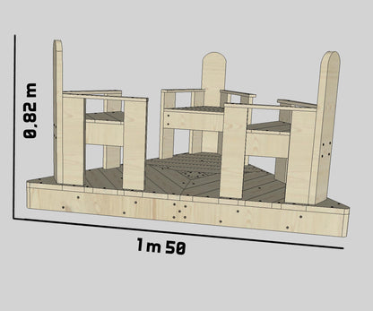 diy , bois , plan salon de jardin enfant, jeux pour enfant en bois , jeu en bois , construction maison en bois , plan de construction , déco jardin jardin zen , ludique , vert primaire