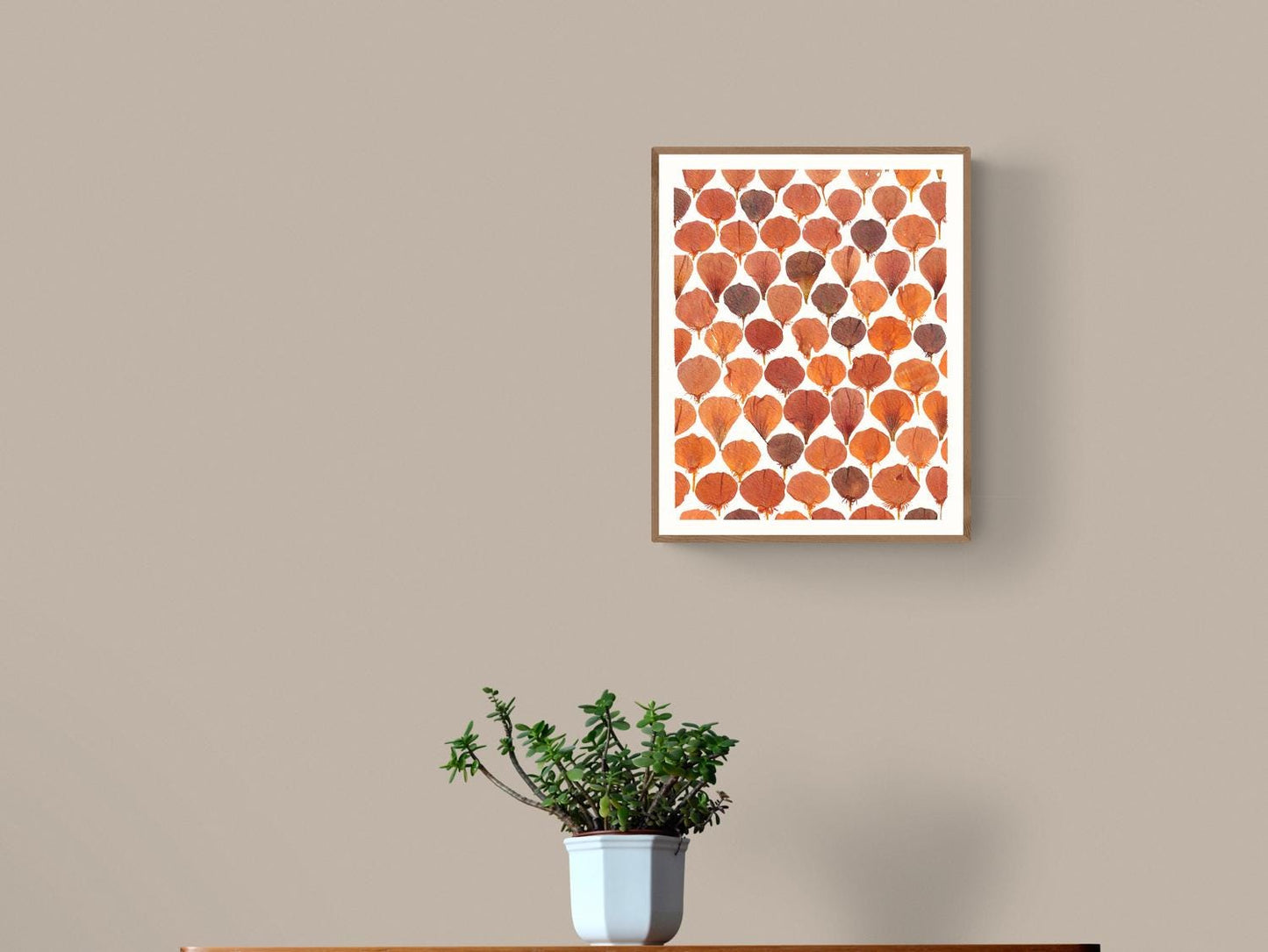 Impression d'art botanique capucine, affiche numérique pétales séchés, art floral vintage, décoration murale nature, poster herbier orange