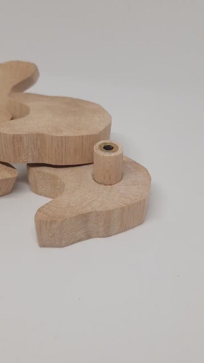 Bouton de porte ou patère tête de chat – Bois massif artisanal – Décoration originale pour meubles ou murs