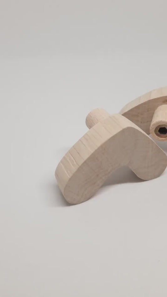 Boutons de meuble en bois – Design minimaliste et naturel | Poignées ou patères en bois massif pour tiroirs, placards - motif chevron x2