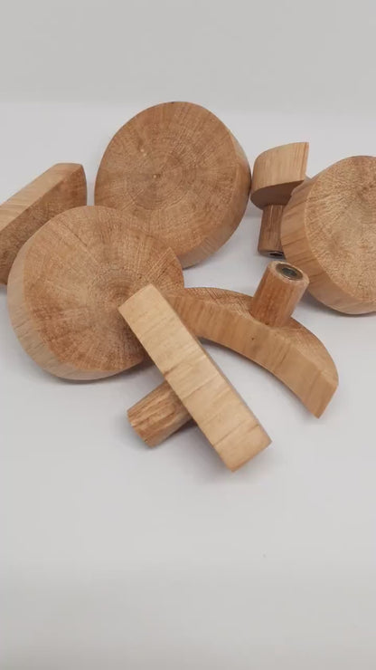 Boutons de meuble ou patères – Phases de lune en bois – Déco boho chic et rustique